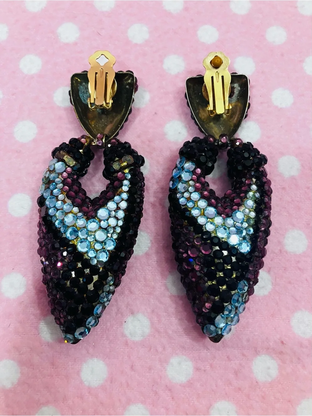 Vintage Beaded Clip-on Earrings.